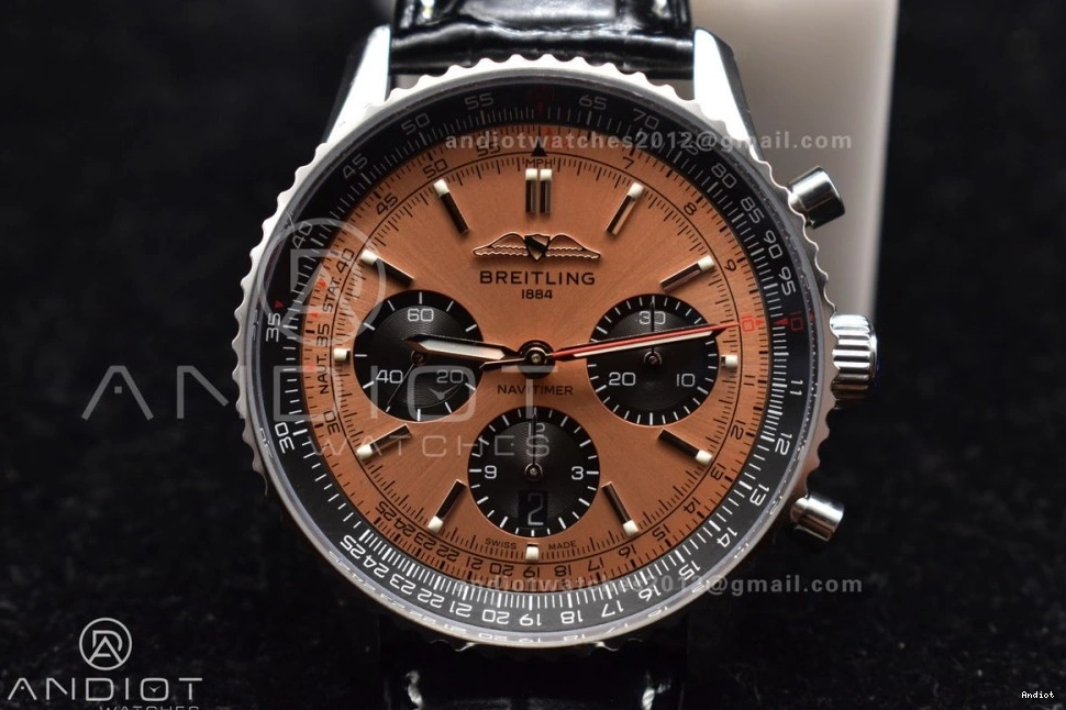 Navitimer 436 WaterResistant Version Best BLS SS Chrono L-Orange 1:1 43mm LE A Blk 0801